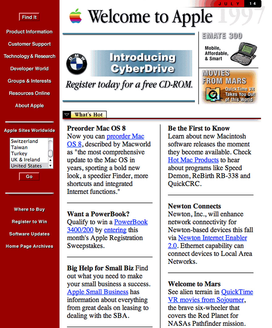 What 12 of The World’s Biggest Websites Looked Like at the Beginning