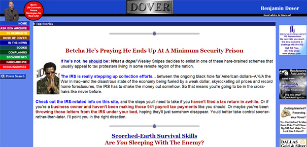 Screenshot of a website featuring unintentionally inappropriate domain names with various articles and navigation links.