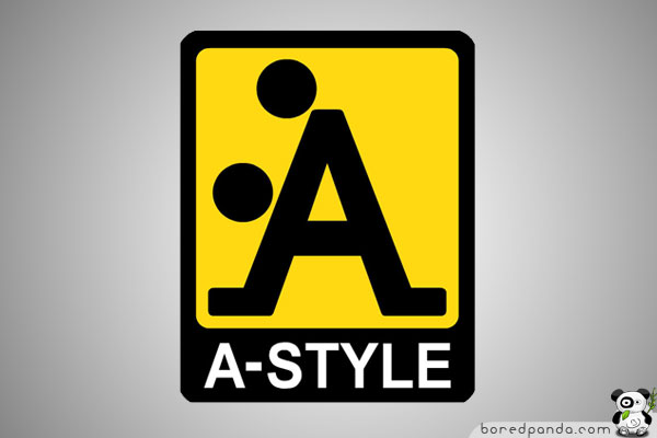 A-Style logo in a controversial design on a yellow and black background, part of the worst logos category.