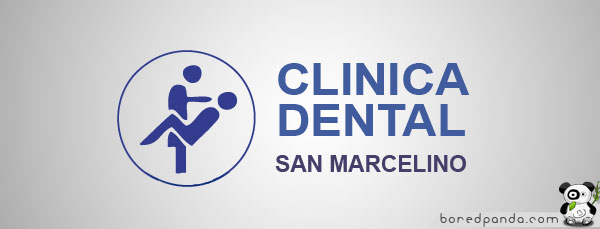 Dental clinic logo design with questionable imagery, featuring human figures. Dental clinic logo design with questionable imagery, featuring human figures.