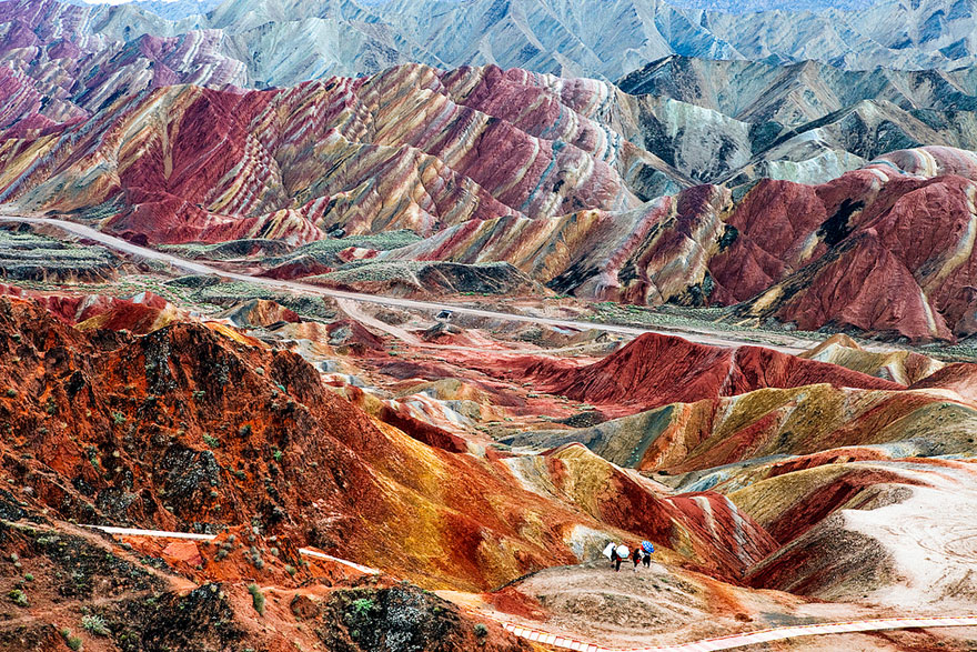 Incredibly Colorful Rock Formations in China