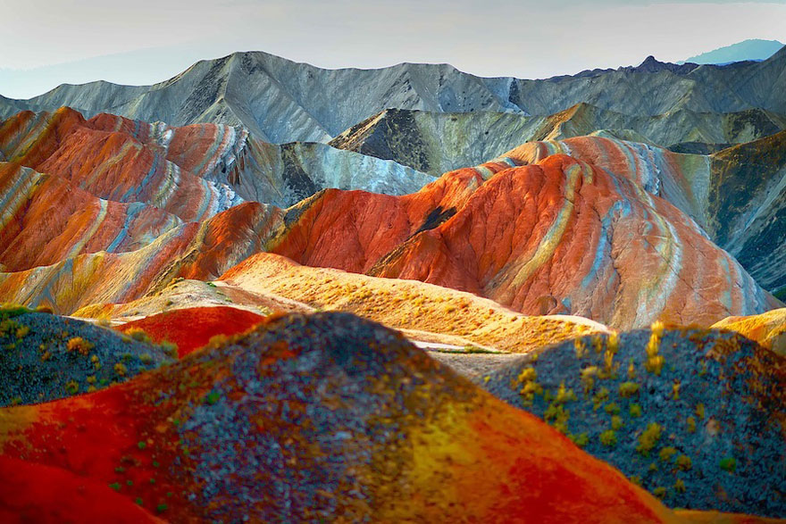Incredibly Colorful Rock Formations in China