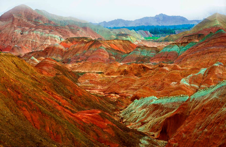 Incredibly Colorful Rock Formations in China
