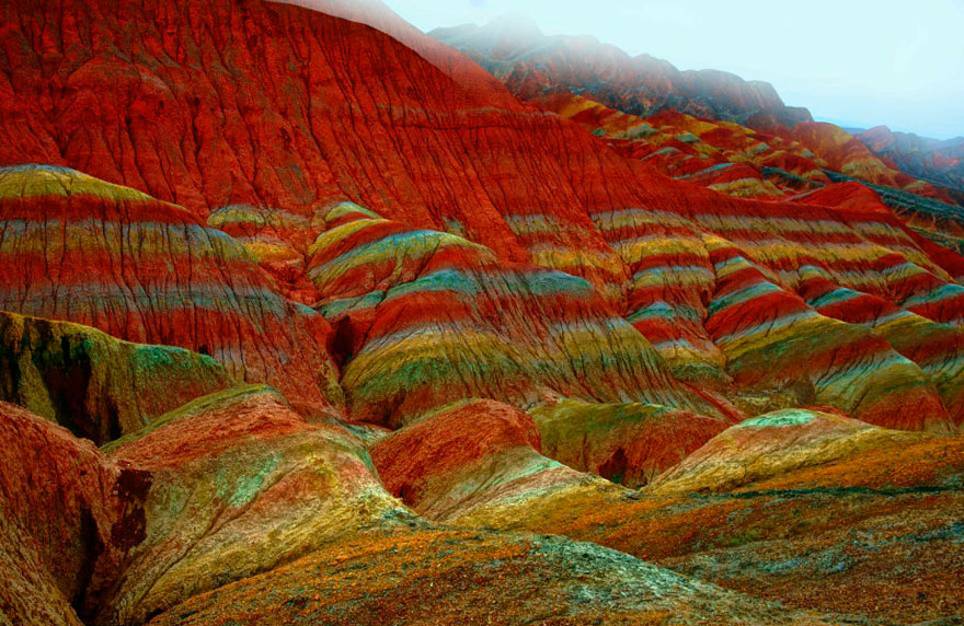 Incredibly Colorful Rock Formations in China Incredibly Colorful Rock Formations in China