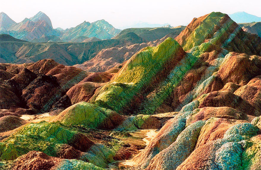 Incredibly Colorful Rock Formations in China